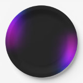 Schwarzes Violet Gradient Glow Pappteller (Vorderseite)