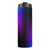 Schwarzes Violet Gradient Glow Thermosbecher (Vorderseite)