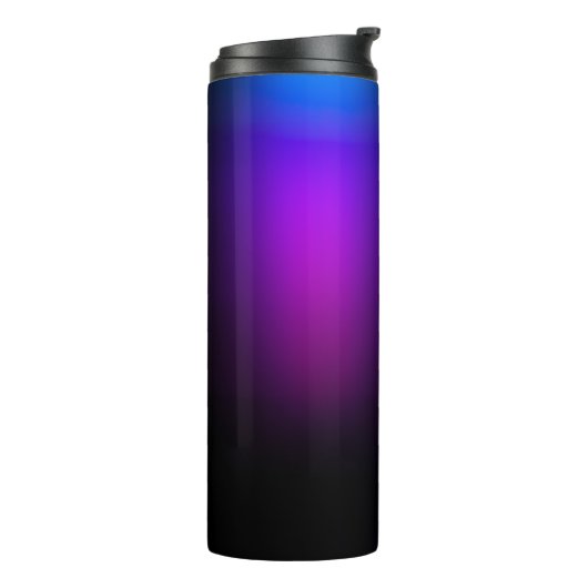 Schwarzes Violet Gradient Glow Thermosbecher (Nach links gedreht)