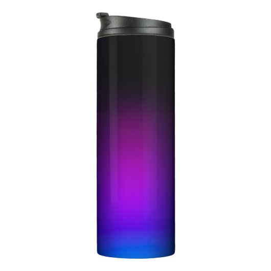 Schwarzes Violet Gradient Glow Thermosbecher (Nach rechts gedreht)