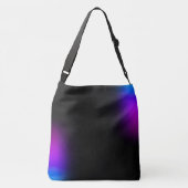 Schwarzes Violet Gradient Glow Tragetaschen Mit Langen Trägern (Rückseite)
