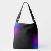 Schwarzes Violet Gradient Glow Tragetaschen Mit Langen Trägern (Vorderseite)