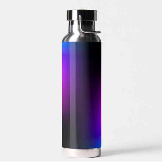 Schwarzes Violet Gradient Glow Trinkflasche (Links)