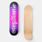 Schwarzes Violett und scharf rosa Farbton Cheminén Skateboard (Vorderseite)