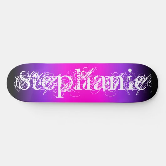 Schwarzes Violett und scharf rosa Farbton Cheminén Skateboard (Horizontal)