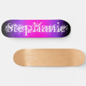 Schwarzes Violett und scharf rosa Farbton Cheminén Skateboard (Horizontal)