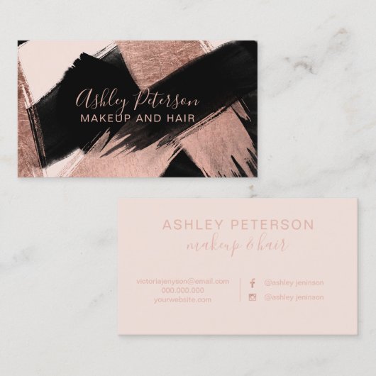 Schwarzes Visitenkarte (Vorne/Hinten)