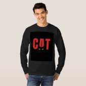Schwarzes, volles T-Shirt mit Katzendesign  (Vorne ganz)