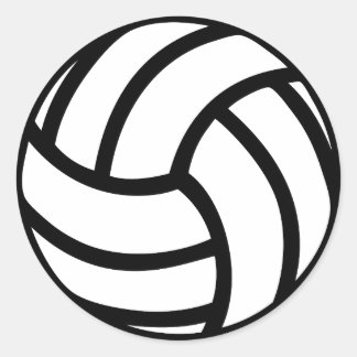 Schwarzes Volleyball-Symbol Runder Aufkleber