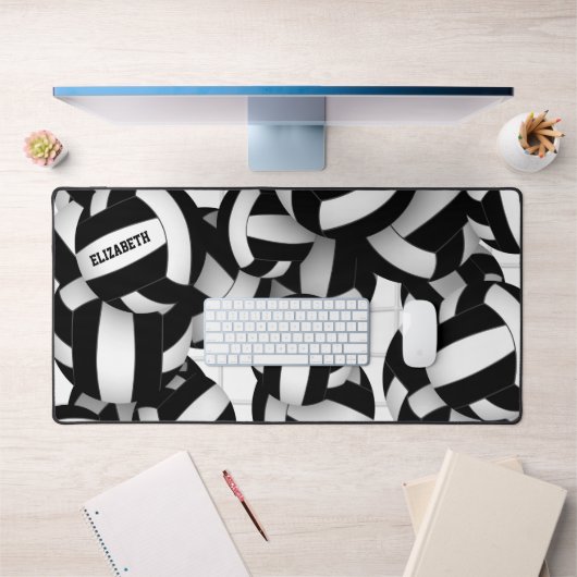 Schwarzes Volleyball-Team färbt Sportmuster Schreibtischunterlage (Büro 1)