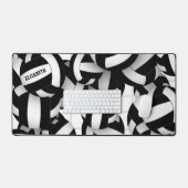 Schwarzes Volleyball-Team färbt Sportmuster Schreibtischunterlage (Tastatur & Maus)