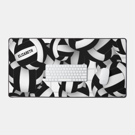 Schwarzes Volleyball-Team färbt Sportmuster Schreibtischunterlage (Tastatur & Maus)