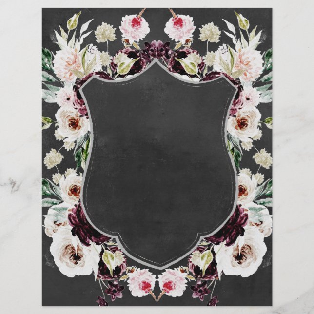 Schwarzes Wappen mit Blumenbezug 2-seitiger Schrif (Vorderseite)