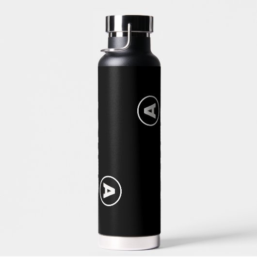 Schwarzes Wasser Flasche mit Name (Rechts)