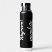 Schwarzes Wasser Flasche mit Name (Links)