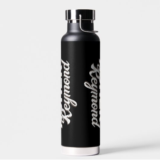 Schwarzes Wasser Flasche mit Name (Links)