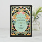 Schwarzes Wasser Jugendstil Einladung zur Hochzeit (Stehend Vorderseite)