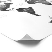 Schwarzes Wasser Kontinente und Ozeane Weltkarte Poster (Ecke)