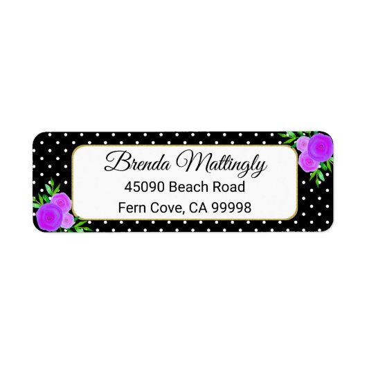 Schwarzes Wasser Lila Blumentöpfe Rücksendeadresse (Vorne)