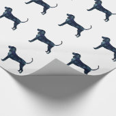Schwarzes Wasser mit Tan Coonhound Geschenkpapier (Ecke)