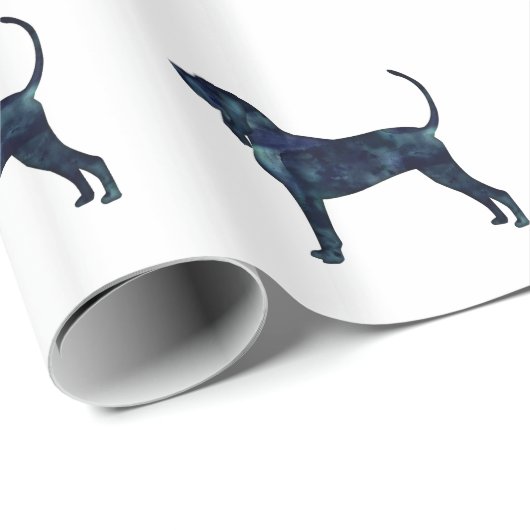 Schwarzes Wasser mit Tan Coonhound Geschenkpapier (Rolleneckpunkt)