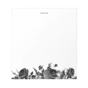 Schwarzes Wasser Rose Blumengarten Personalisiert Notizblock