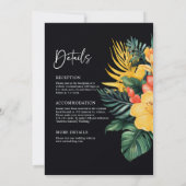 Schwarzes Wasser tropisch, alles in einer Hochzeit Einladung (Rückseite)