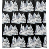 Schwarzes Wasser Winterwunder Siegel Schneeflocken Duschvorhang (Vorderseite)