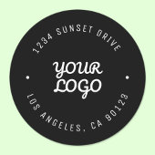 Schwarzes wasserdichtes Logo und Anschrift (oder a Etiketten