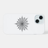 Schwarzes Web iPhone 15 Hülle (Rückseite (Horizontal))