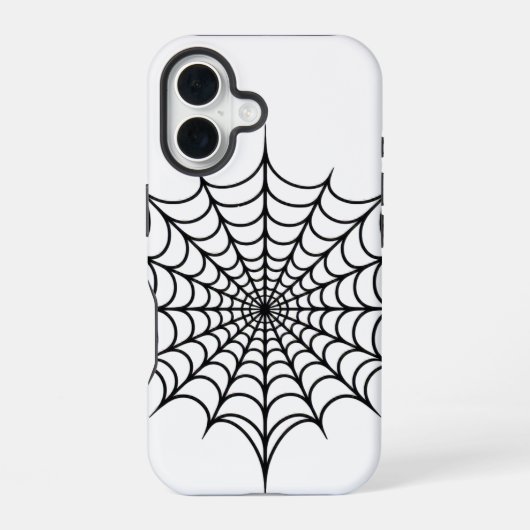 Schwarzes Web iPhone 16 Hülle (Rückseite)