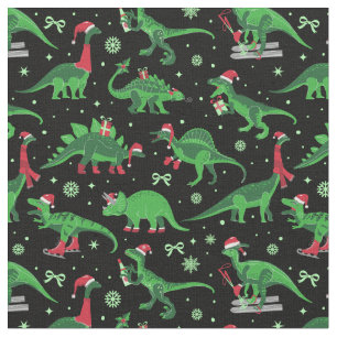 schwarzes Weihnachten Dinosaurier Stegosaurus Tric Stoff