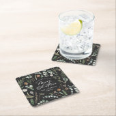 Schwarzes Weihnachten minimalistisch elegant botan Rechteckiger Pappuntersetzer (Vor Ort)