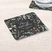 Schwarzes Weihnachten minimalistisch elegant botan Rechteckiger Pappuntersetzer (angewinkelt)