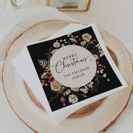 Schwarzes Weihnachten Serviette