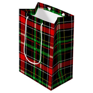 Schwarzes Weihnachts-Baumwollplaid Karomuster Desi Mittlere Geschenktüte