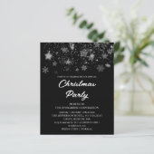 Schwarzes Weihnachts-Party Einladung (Stehend Vorderseite)
