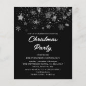 Schwarzes Weihnachts-Party Einladung (Vorderseite)