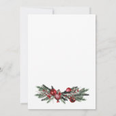 Schwarzes Weihnachts Rotes Grün Winterfest Hochzei Einladung (Rückseite)