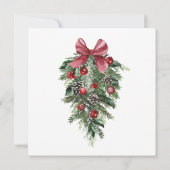 Schwarzes Weihnachts Rotes Grün Winterfest Hochzei Save The Date (Rückseite)