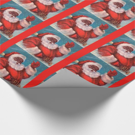 Schwarzes Weihnachtsbuch Geschenkpapier (Ecke)