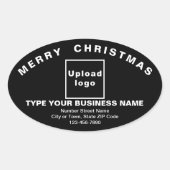 Schwarzes Weihnachtsgeschäft Oval Shape Sticker (Vorderseite)
