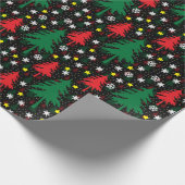 Schwarzes Weihnachtsgeschenk Geschenkpapier (Ecke)