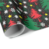 Schwarzes Weihnachtsgeschenk Geschenkpapier (Rolleneckpunkt)