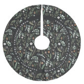 Schwarzes Weihnachtsgeschenk - modernes botanische Polyester Weihnachtsbaumdecke (Vorderseite)