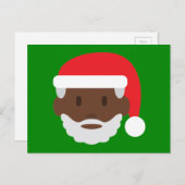 schwarzes Weihnachtsmann emoji Feiertagspostkarte (Vorne/Hinten)