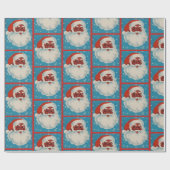 Schwarzes Weihnachtsmann-Packpapier Geschenkpapier (Flach)