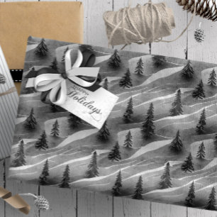 Schwarzes Weihnachtsmuster#10 ID1009 Geschenkpapier