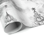 Schwarzes Weihnachtsmuster#3 ID1009 Geschenkpapier (Rolleneckpunkt)