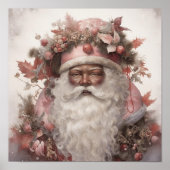 Schwarzes Weihnachtsportrait: Weiche Pinks und erd Poster (Vorne)